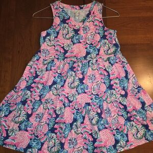 Floral Pink and Blue Kids Dress